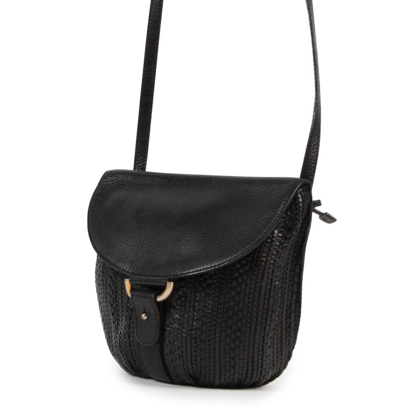 Veilig online kopen van authentieke Delvaux zwarte Toile De Cuir handtas bij Labellov.com