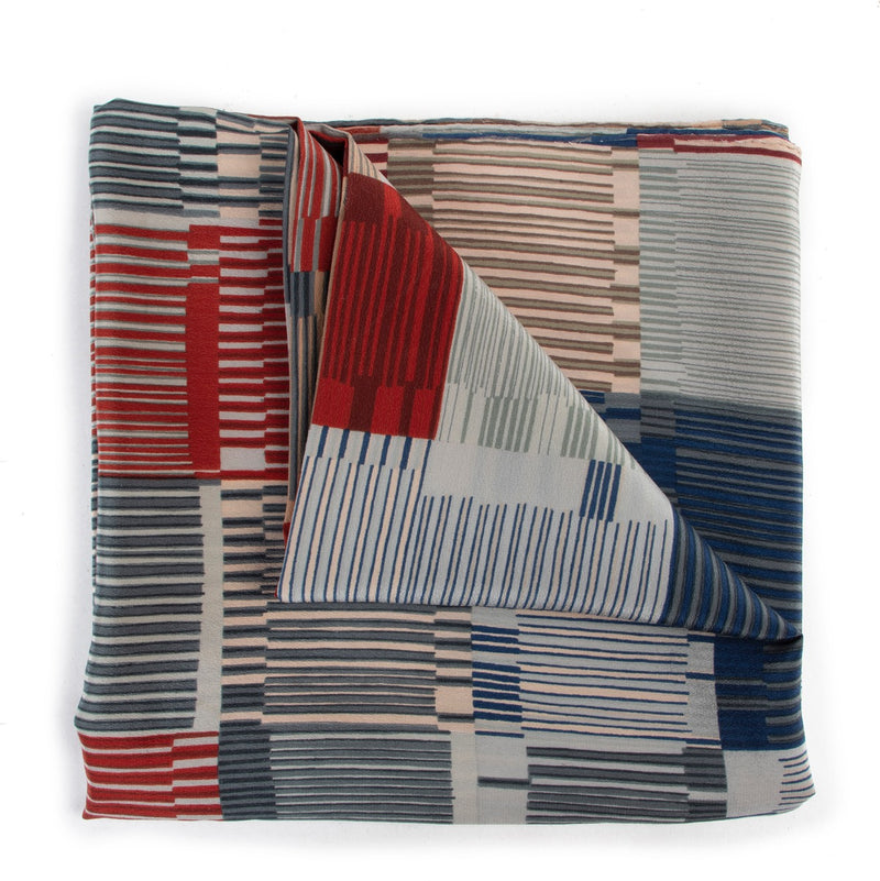 Shop safe online 100% authentic second hand Delvaux Blue Multicolor Striped Scarf in good preloved condition at the right price at Labellov.com.