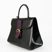 authentic preloved Delvaux Black/Cardinal Python Flag Brillant GM on Labellov.com