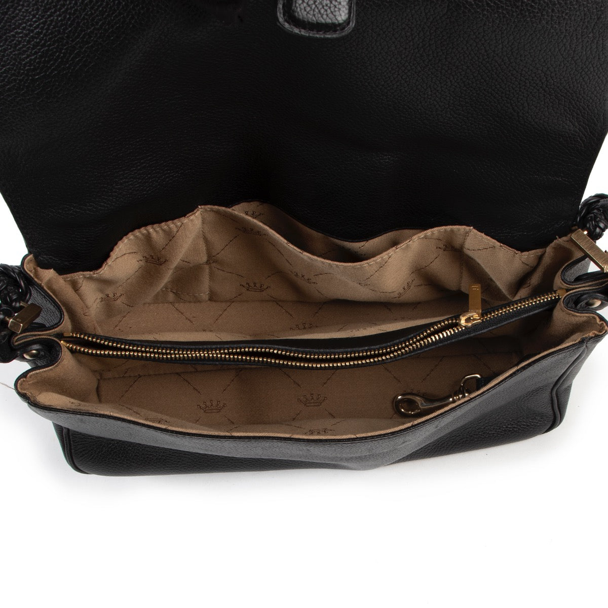 acheter en ligne seconde main Delvaux Black Colette MM Tressé Flap Bag