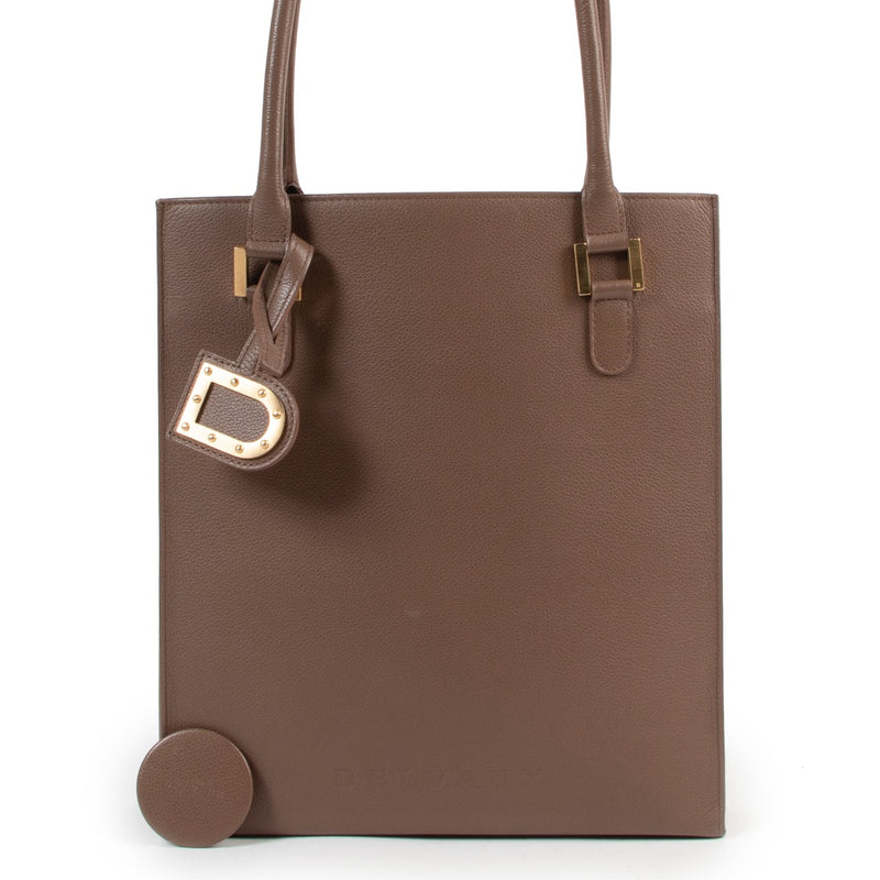Veilig online kopen van authentieke Delvaux Taupe Le Jeff handtas bij Labellov.