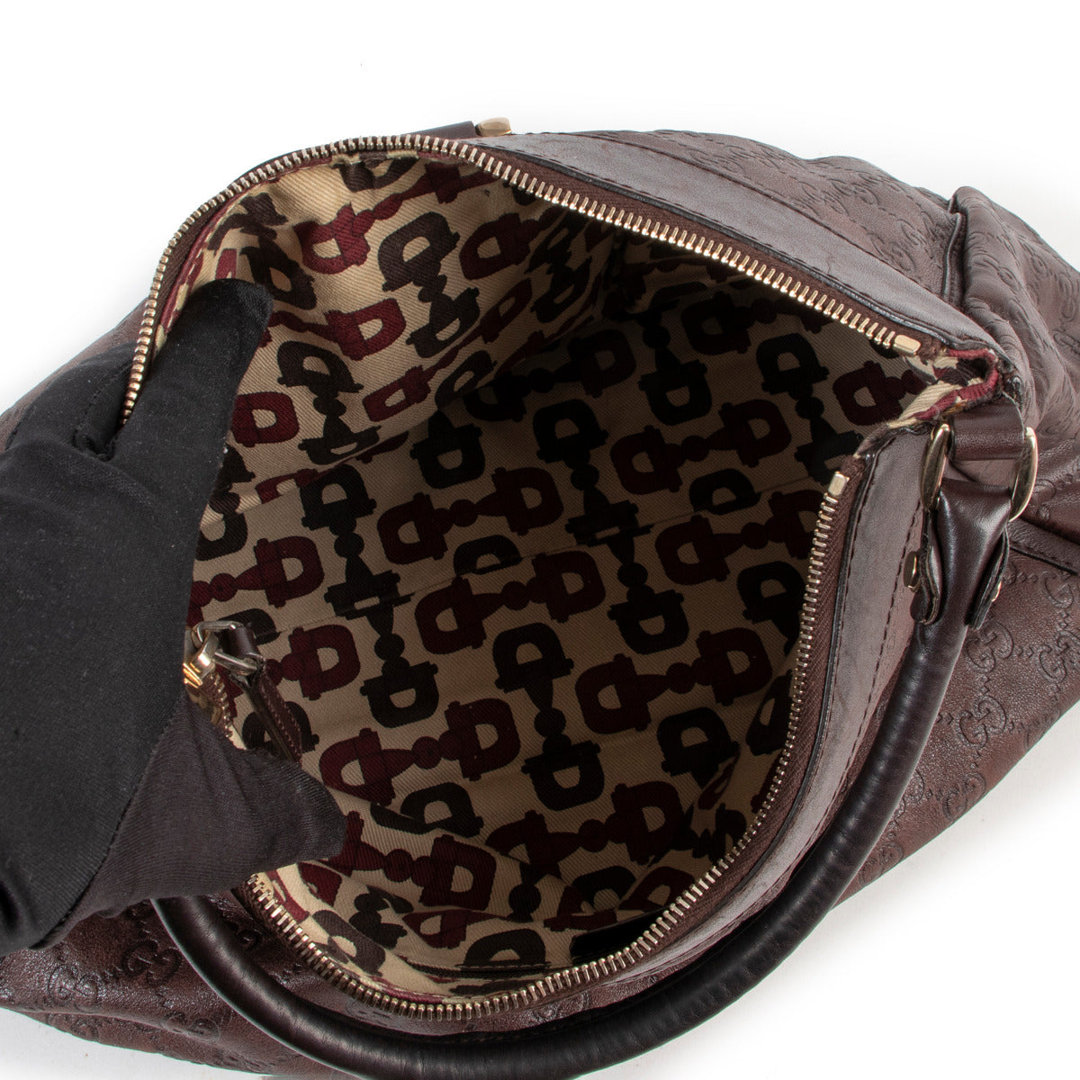 Gucci Bruine Abbey Guccissima Hobo Tas