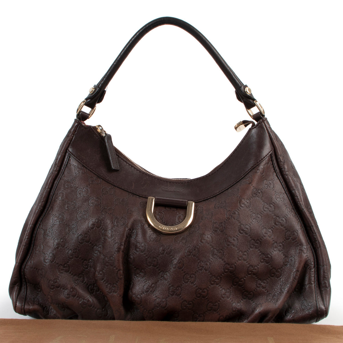 Gucci Bruine Abbey Guccissima Hobo Tas