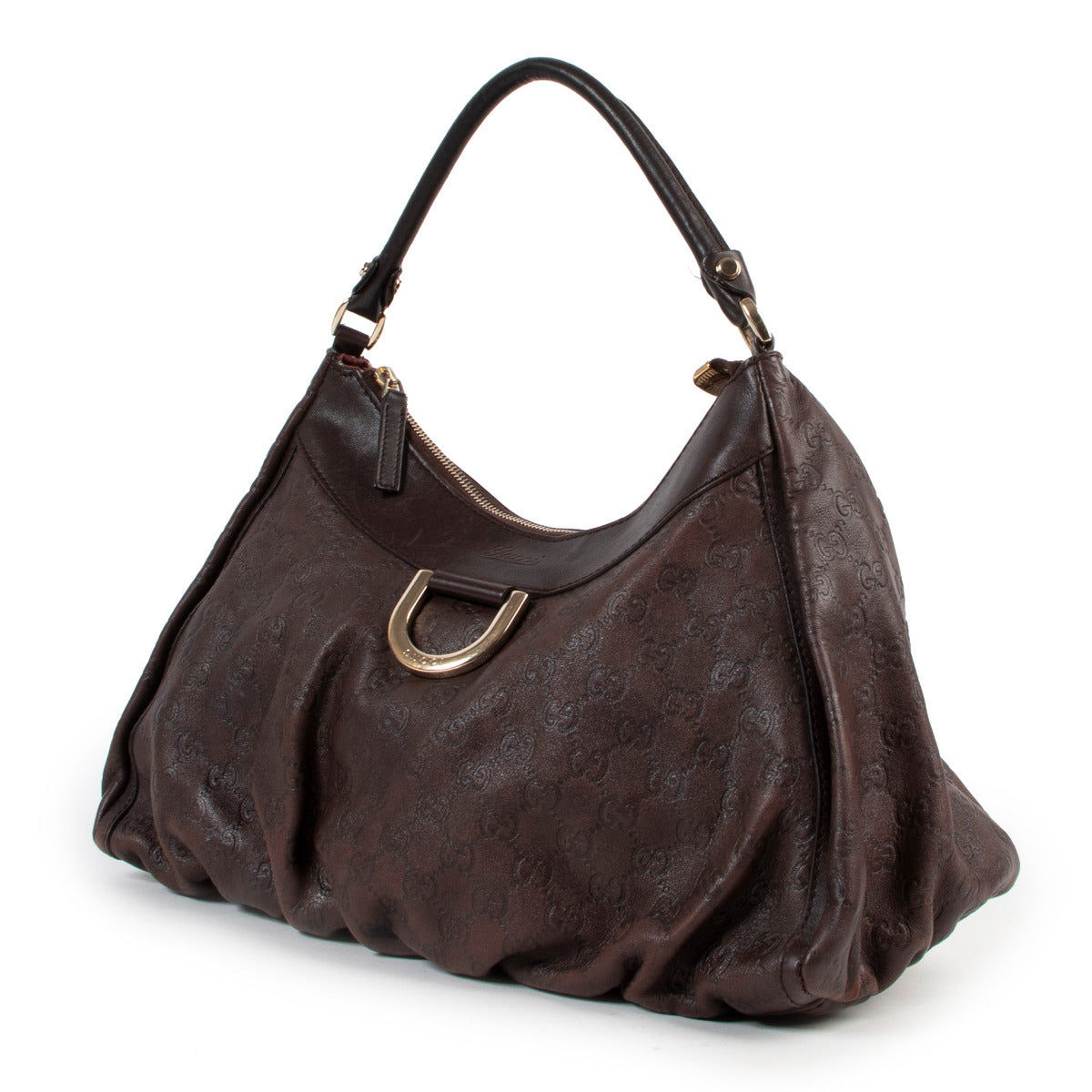 Gucci Bruine Abbey Guccissima Hobo Tas