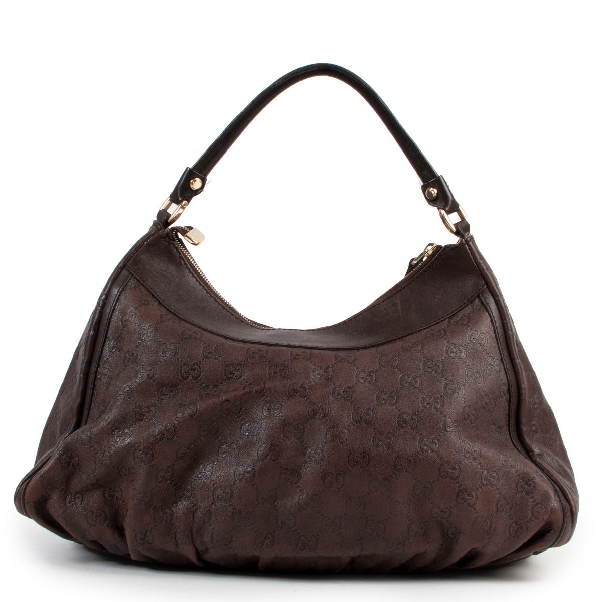 Gucci Bruine Abbey Guccissima Hobo Tas