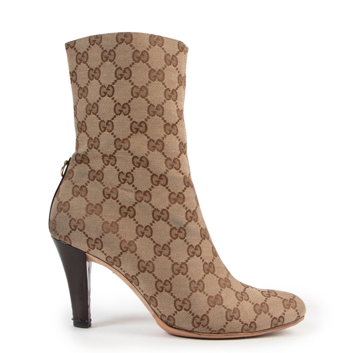 Shop safe online authentic second hand Gucci Monogram Boots in Size 38.