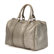 Shop safe online at Labellov in Antwerp, Brussels and Knokke this 100% authentic second hand Gucci Silver Imprime GG Coated Canvas Joy Boston Bag