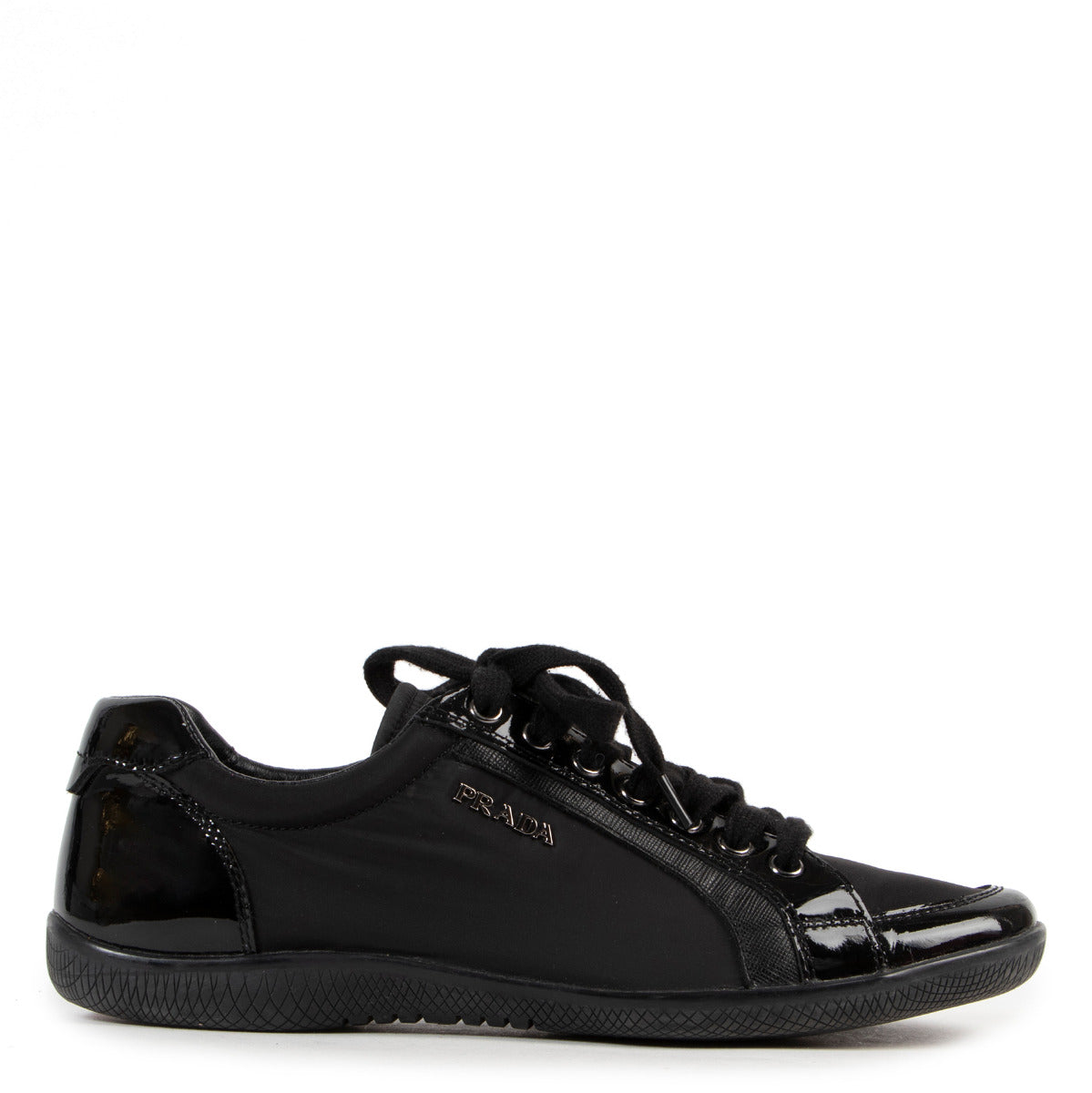 Prada Nylon Saffiano Black Trainer - size 38