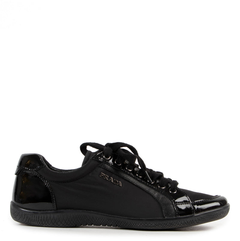 Prada Nylon Saffiano Black Trainer - size 38