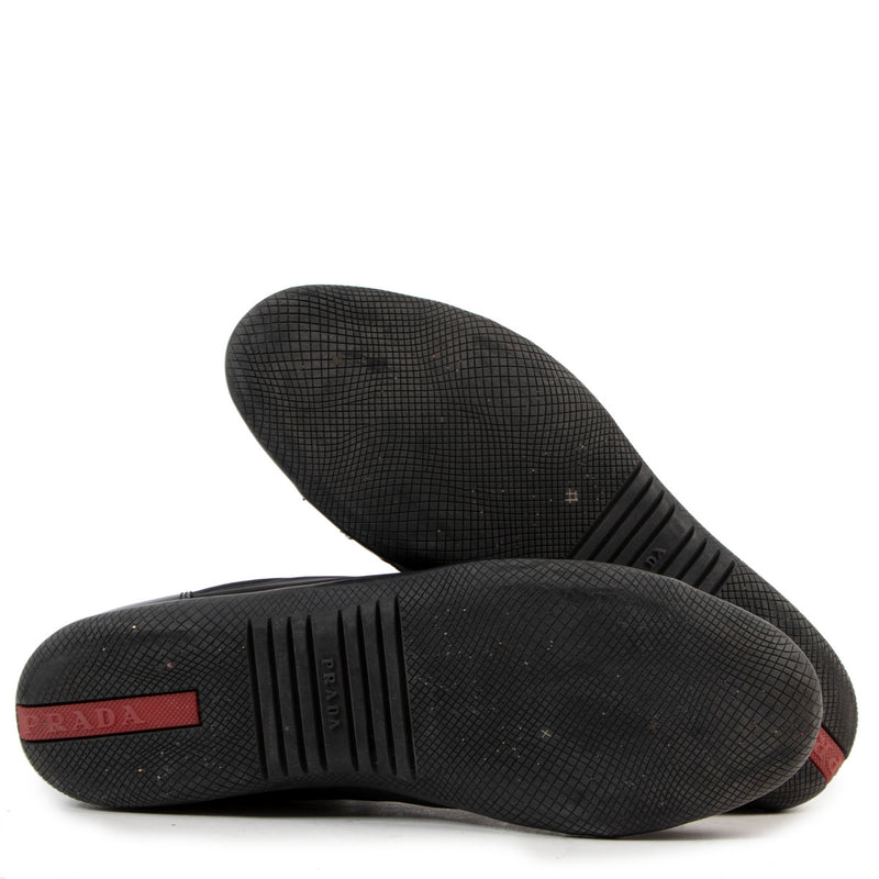 Prada Nylon Saffiano Zwarte Sneakers - maat 38