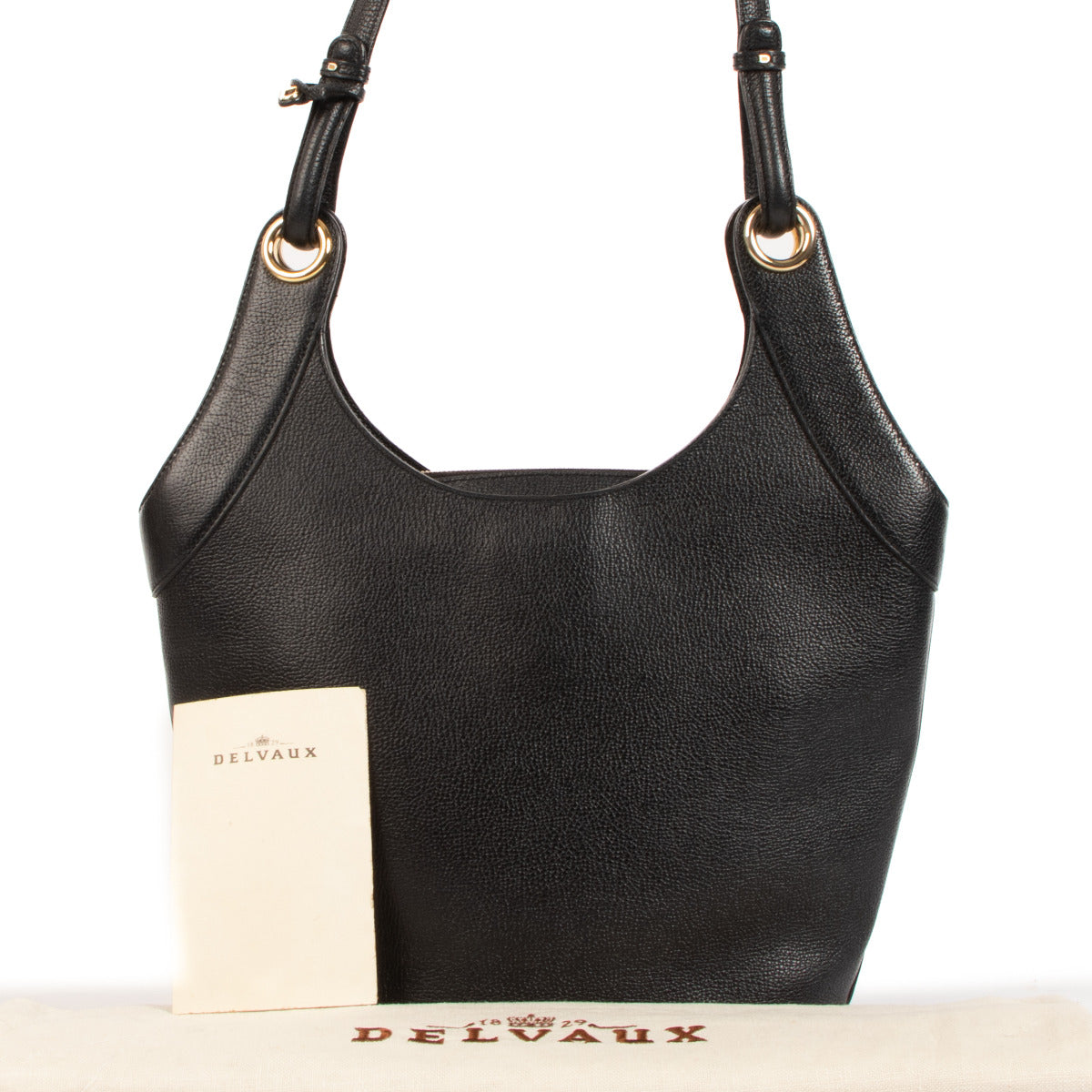 Delvaux Black Leather Seducteur JP Shoulder Bag