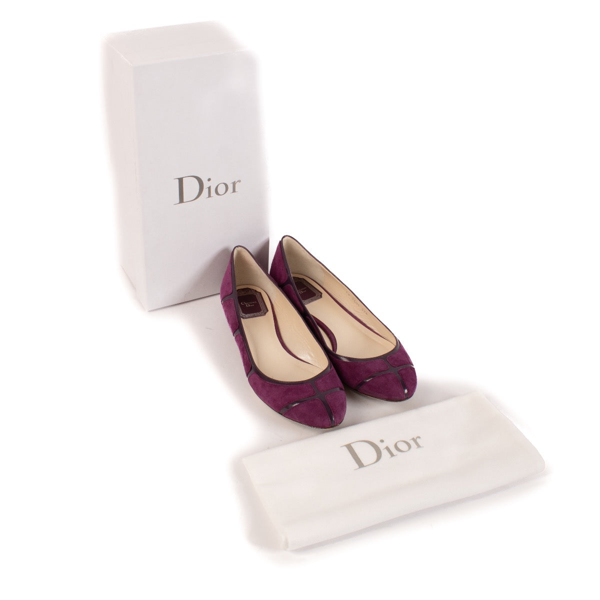 shop 100% authentic second hand Christian Dior Purple Ballerinas - Size 37 1/2 on Labellov.com