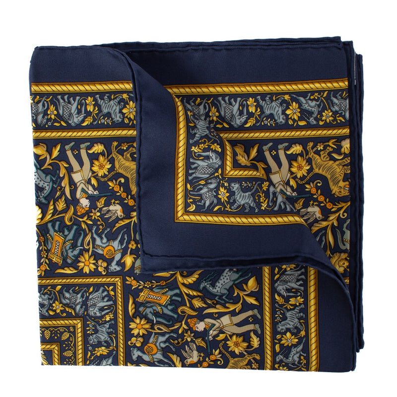 Shop safe online at Labellov in Antwerp, Brussels and Knokke this 100% authentic second hand Hermès Multicolor Chasse En Inde Silk Carré 90 Scarf. veilig online tweedehands authentieke Hermès Multicolor Chasse En Inde Silk Carré 90 sjaal kopen bij Labello