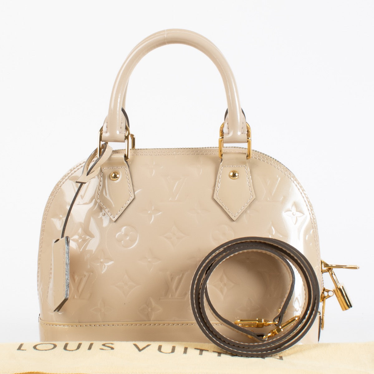 Authentic preloved Louis Vuitton Rose Florentine Monogram Vernis Alma BB on Labellov.com