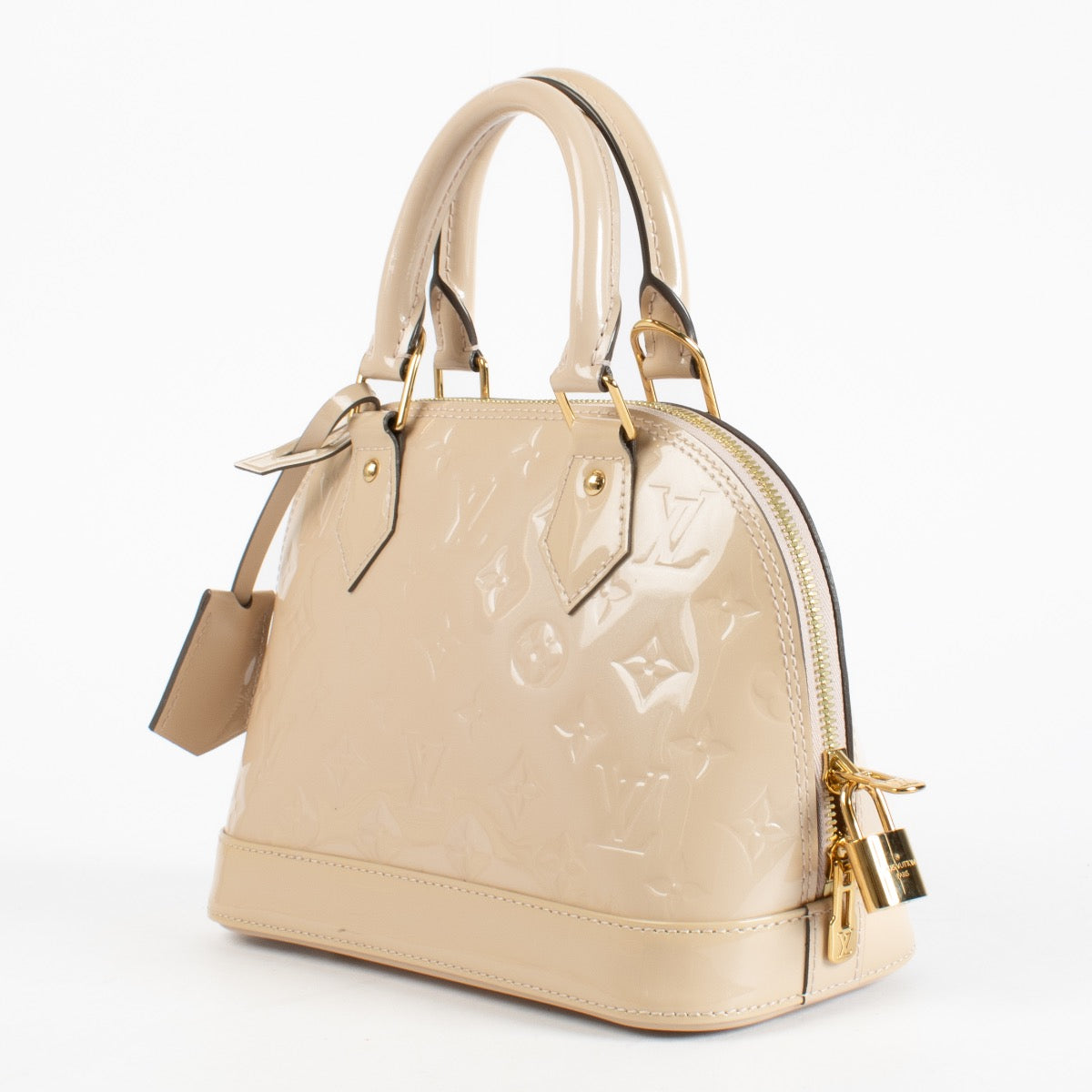 Authentic preloved Louis Vuitton Rose Florentine Monogram Vernis Alma BB on Labellov.com