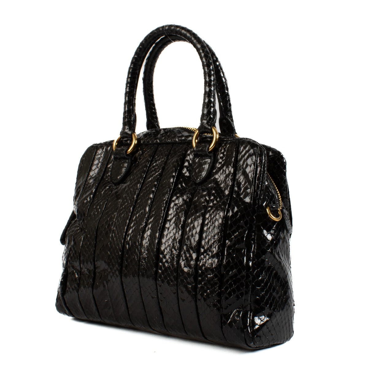 Miu Miu Spring/Summer 2009 Black Python Whips Plisse Handbag