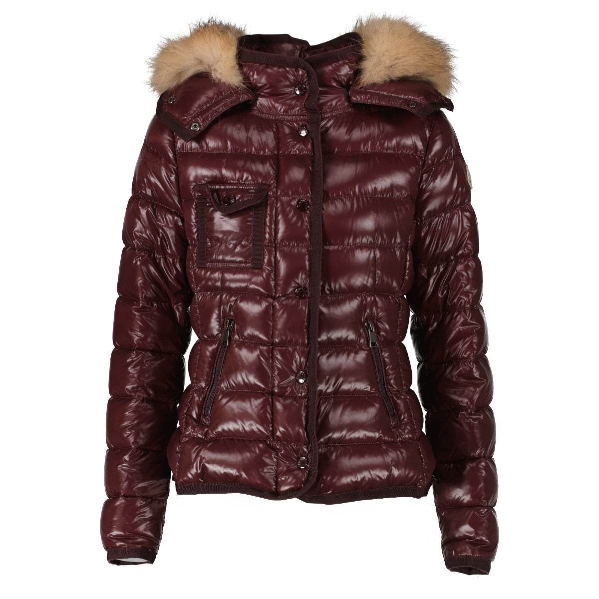 Moncler Burgundy Armoise Short Down Jacket