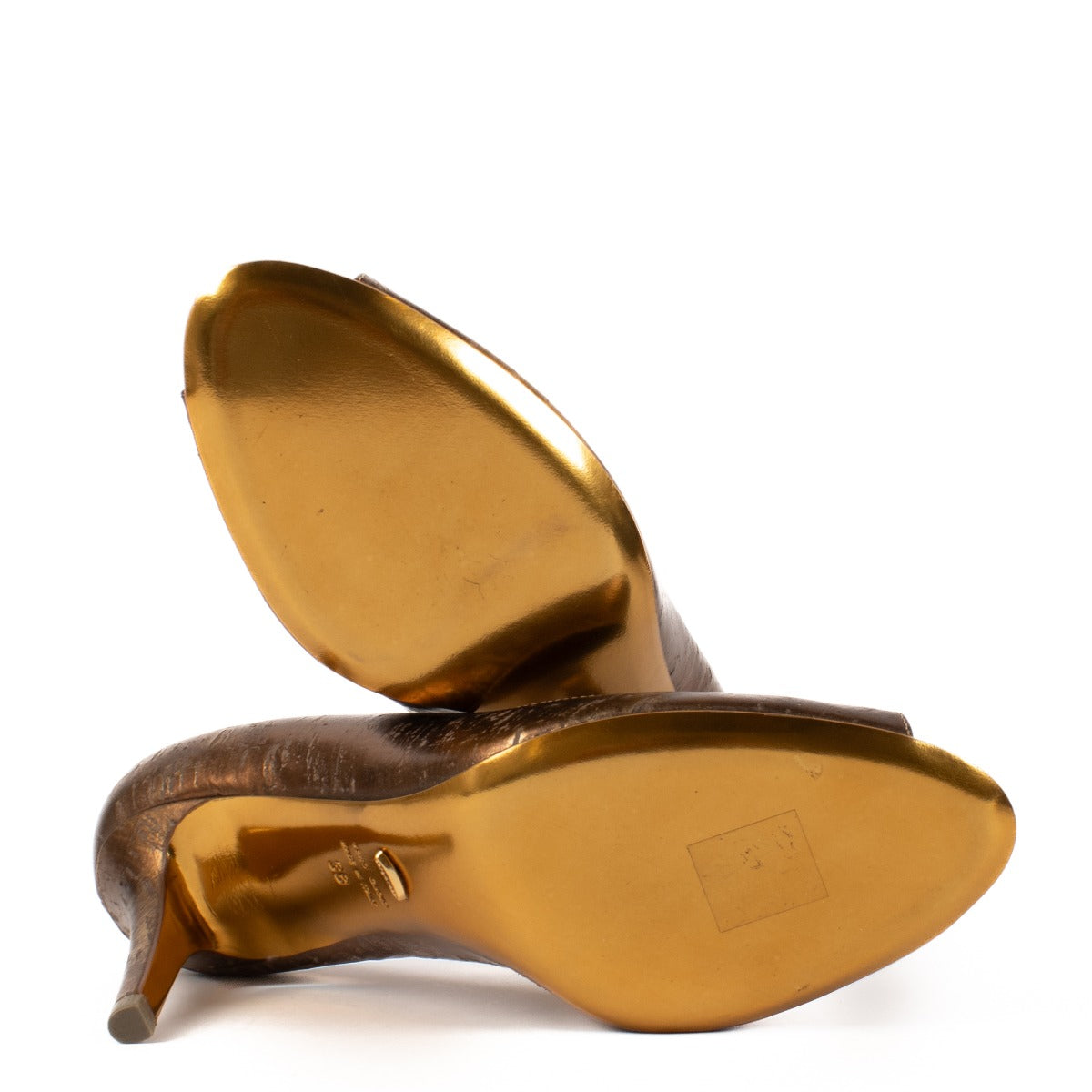 Sergio Rossi Pumps met Bronzen Houteffect - Maat 38