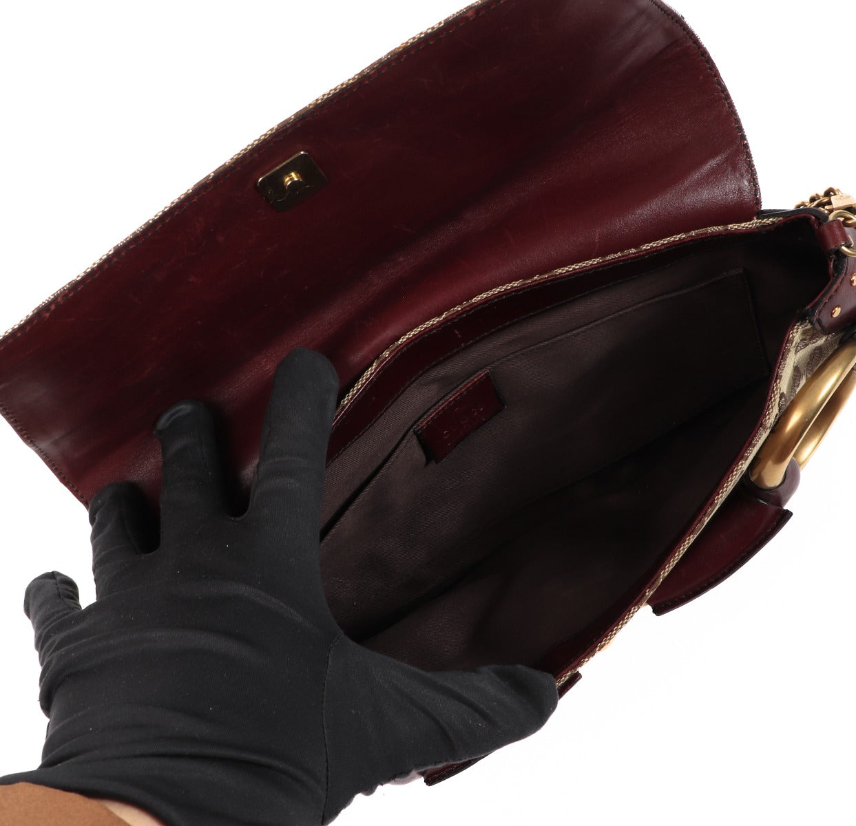 Sac Gucci Tom Ford Horsebit en toile GG