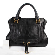 Chloé Black Python Marcie Shoulder Bag