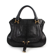 Chloé Black Python Marcie Shoulder Bag