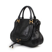 shop safe online secondhand Chloé Black Python Marcie Shoulder Bag