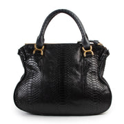 acheter en ligne seconde main Chloé Black Python Marcie Shoulder Bag