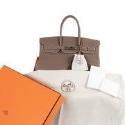 Hermès Birkin 35 Etoupe Togo Doublure Chevre PHW for the best price at Labellov secondhand luxury in Antwerpen