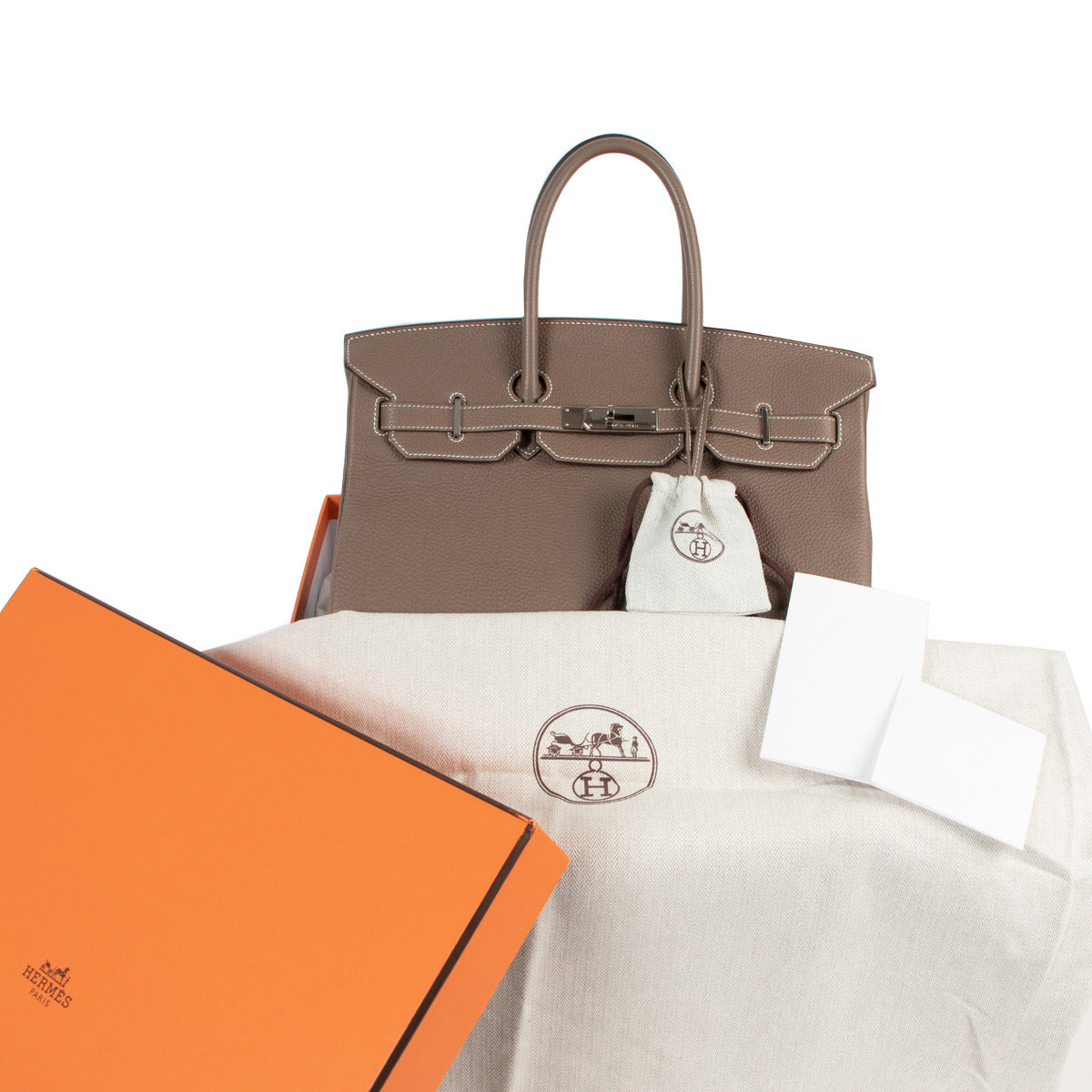 Hermès Birkin 35 Etoupe Togo Doublure Chevre PHW for the best price at Labellov secondhand luxury in Antwerpen