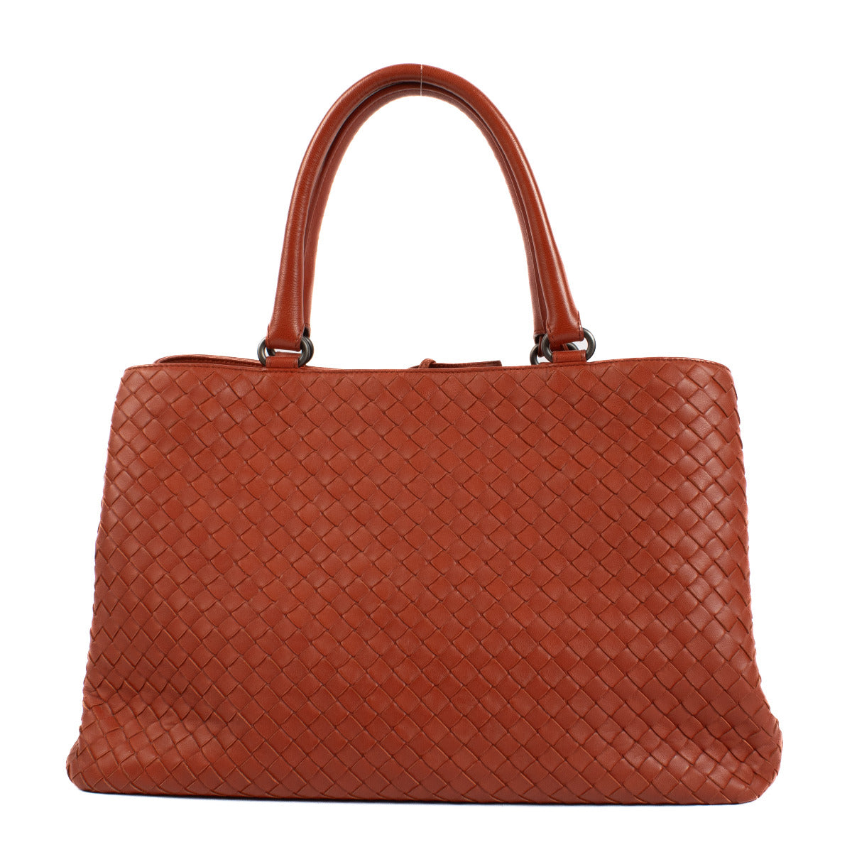Bottega Veneta Brique Intrecciato Top Handle Tas