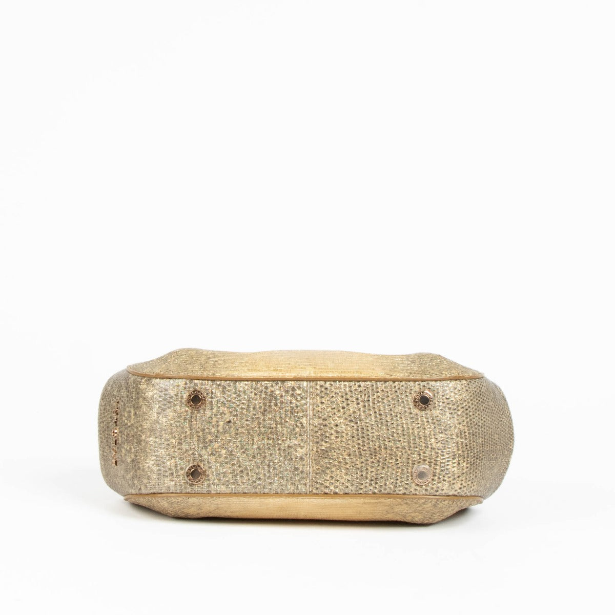 Authentic Bulgari Gold Lizard Serpenti Top Handle Bag on Labellov.com