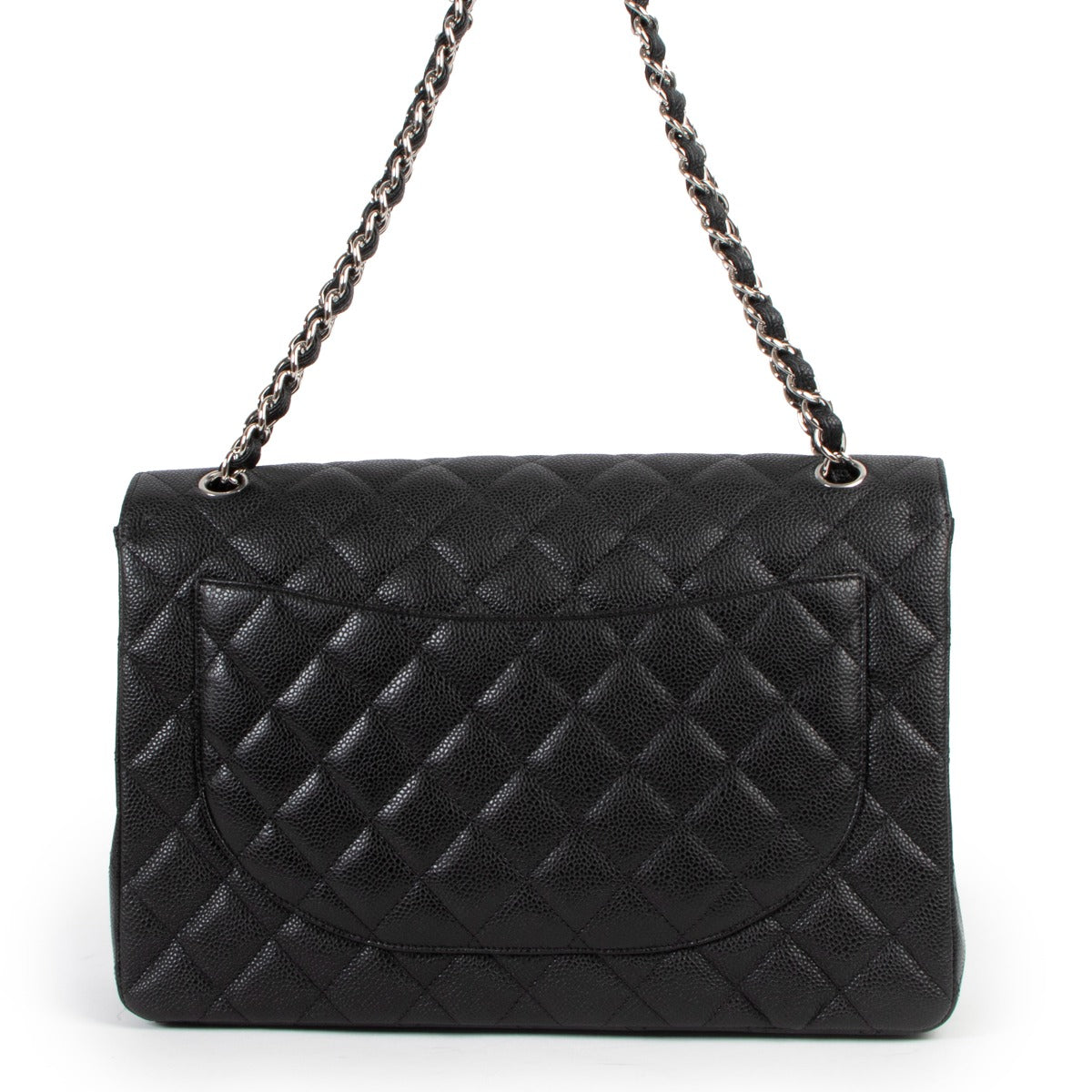Chanel Black Caviar Leather Maxi Classic Flap Bag