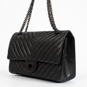 shop 100% authentic second hand Chanel So Black Chevron Aged Calfskin Medium 2.55 Bag on Labellov.com