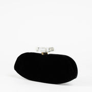 100% authentic Chanel Black Velvet/Leather/Plexiglass Clutch at Labellov.com