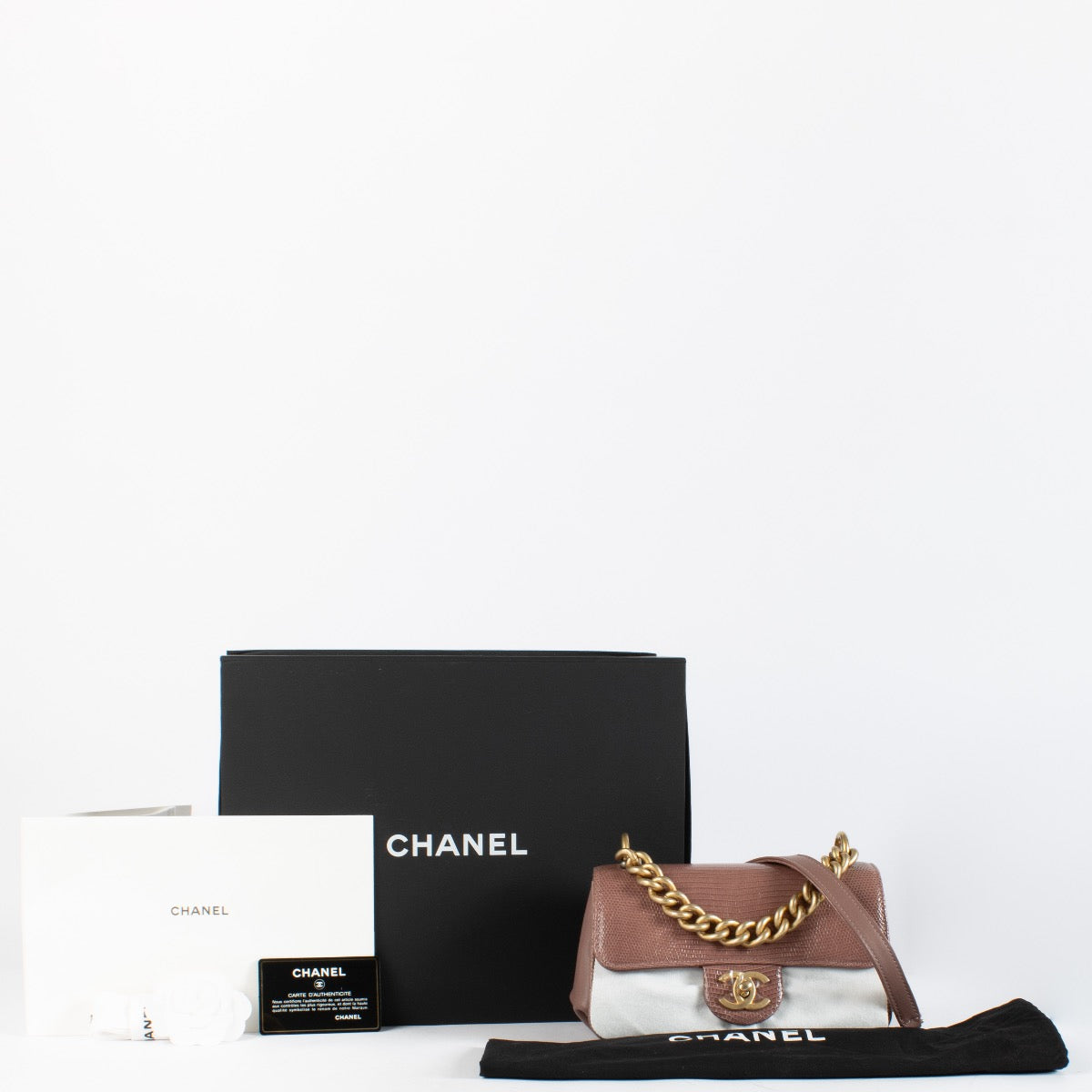 shop 100% authentic second hand Chanel Oud Rose Lizard Flap Bag on Labellov.com