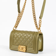 Chanel Green Small Caviar Boy Bag