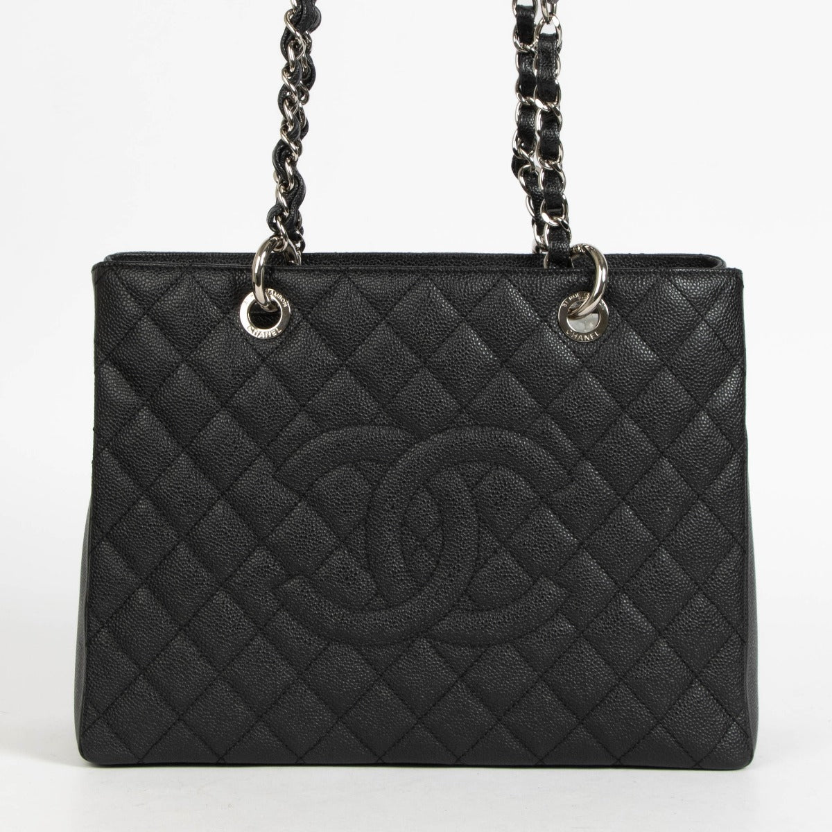 Authentic pre-loved Chanel Black Caviar GST Grand Shopping Tote Bag on Labellov.com