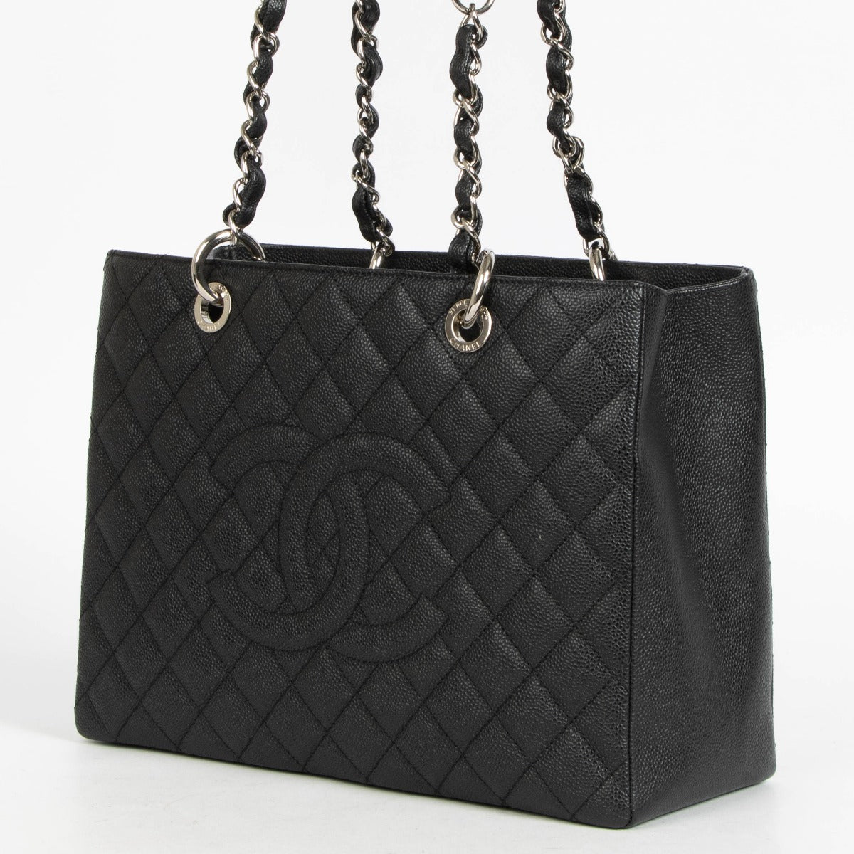 Authentic pre-loved Chanel Black Caviar GST Grand Shopping Tote Bag on Labellov.com