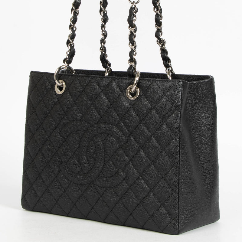 Authentic pre-loved Chanel Black Caviar GST Grand Shopping Tote Bag on Labellov.com
