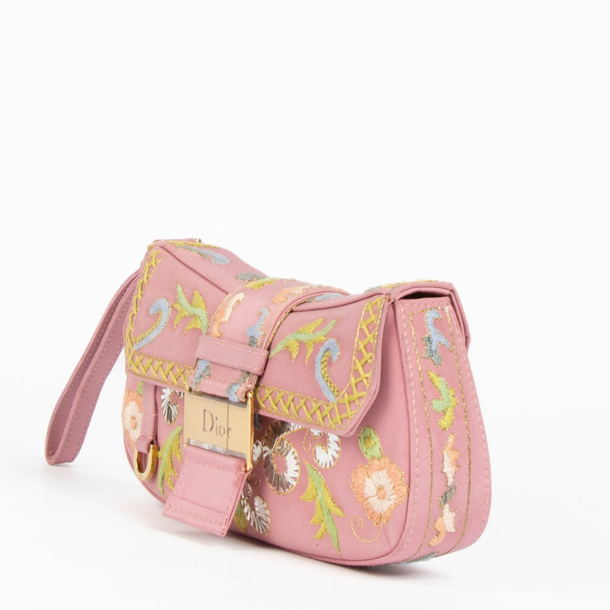 Shop this 100% authentic Christian Dior Pink Embroidered Limited Edition Columbus Clutch at Labellov.com