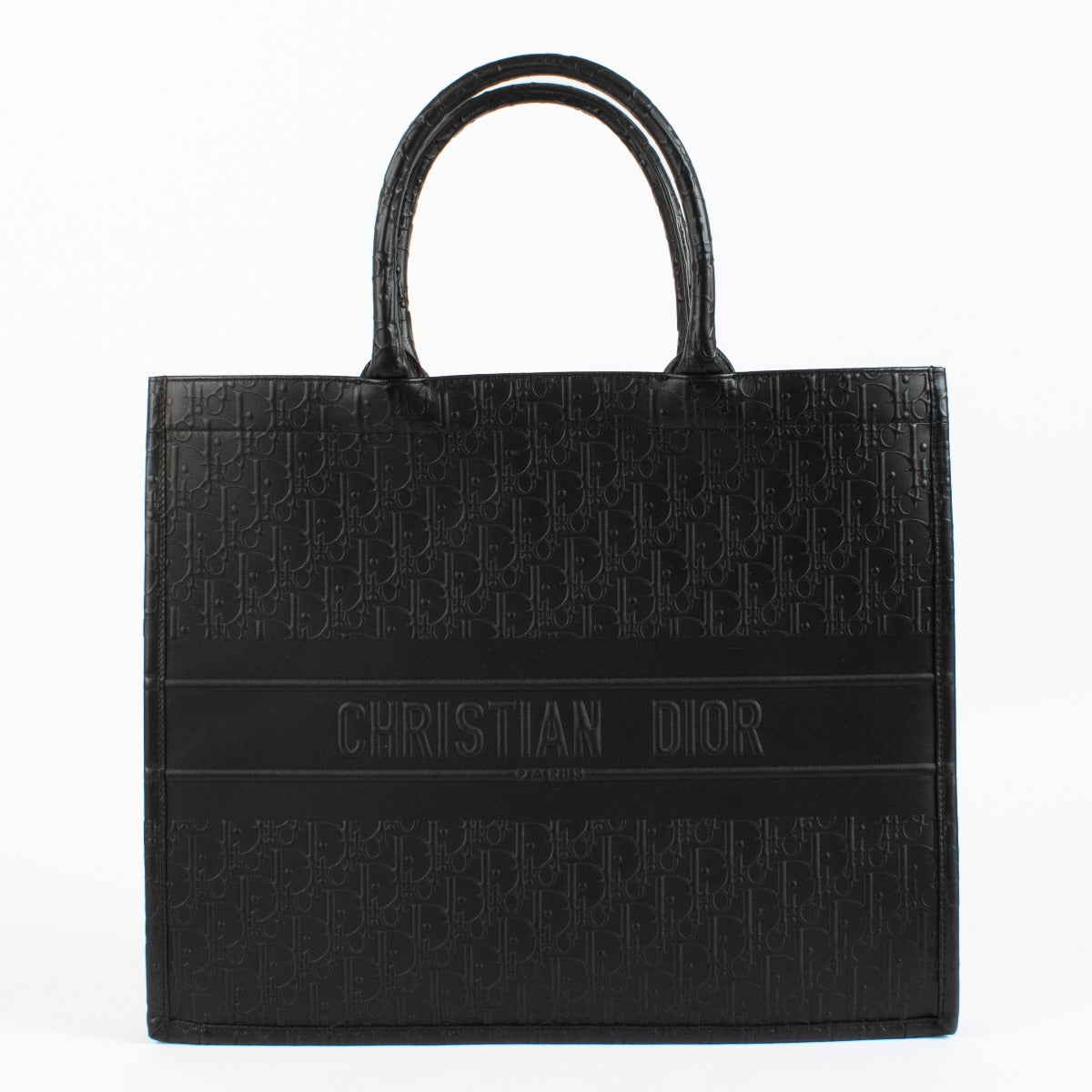 Grand cabas Dior Book Tote en cuir noir Oblique