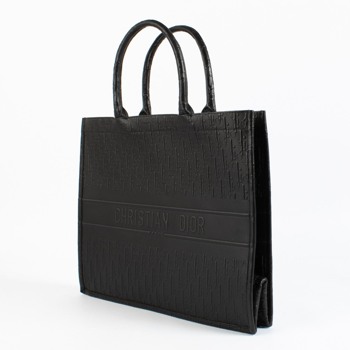 Grand cabas Dior Book Tote en cuir noir Oblique