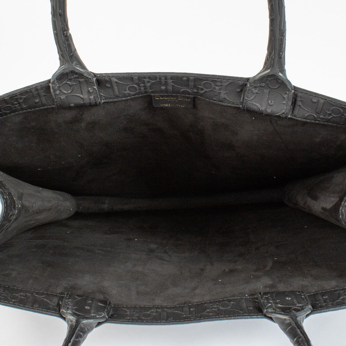 Grand cabas Dior Book Tote en cuir noir Oblique