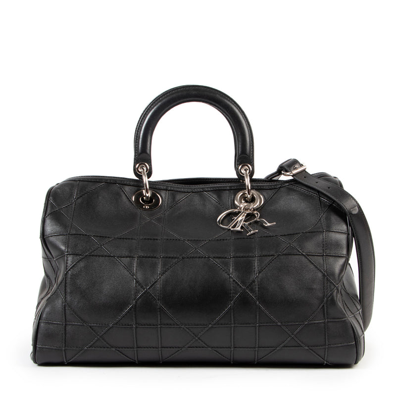 Christian Dior Granville Boston Black Leather Shoulder bag