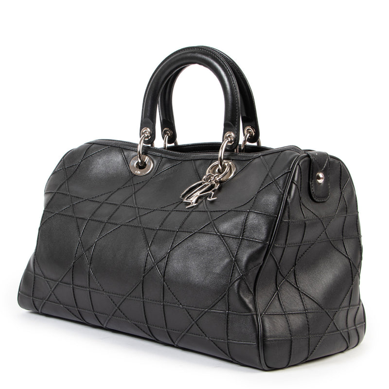 Christian Dior Granville Boston Black Leather Shoulder bag