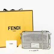 Shop this 100% authentic Fendi Silver Crystal Mini Baguette Bag at Labellov.com