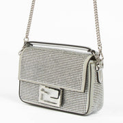 Shop this 100% authentic Fendi Silver Crystal Mini Baguette Bag at Labellov.com