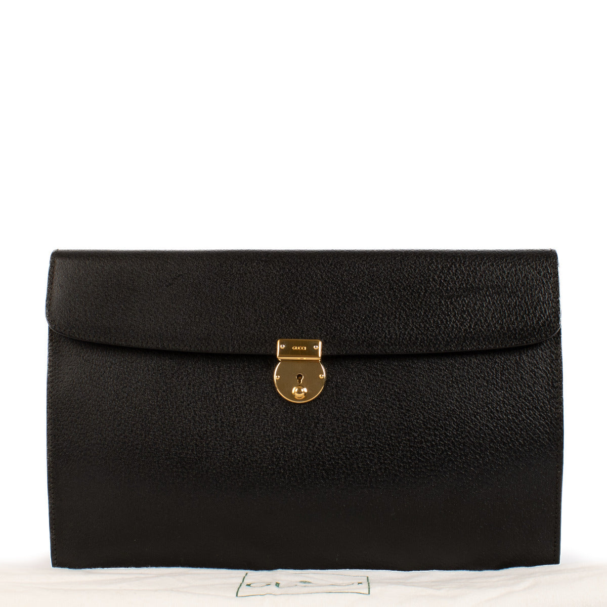 Gucci Black Leather Portfolio Clutch aan de beste prijs bij Labellov tweedehands luxe in Antwerpen en Knokke; Wij kopen en verkopen uw handtassen aan de beste prijs.