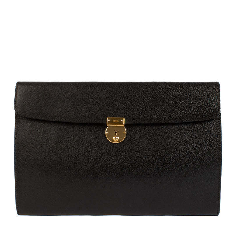 Gucci Black Leather Portfolio Clutch for the best price at Labellov secondhand luxury in Antwerp and Knokke