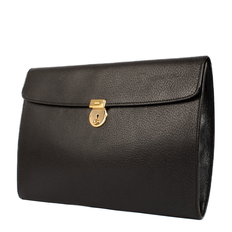 Gucci Zwarte Leren Portfolioclutch